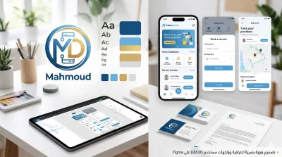 تصميم هوية بصرية متكاملة وواجهة مستخدم UI/UX احترافية على Figma