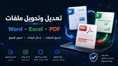 صورة العمل تنسيق وتعديل وتحويل ملفات Word وExcel وPDF باحترافية.