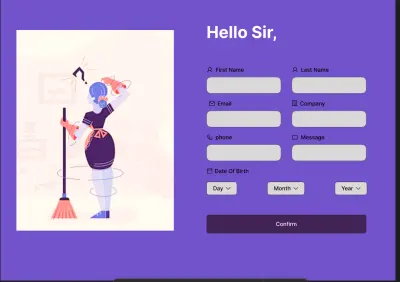 تصميم واجهة نموذج تواصل حديثة (UI/UX نظيف وعصري)