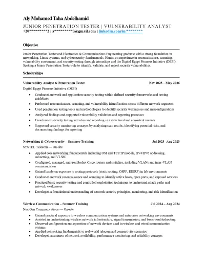 عمل CV احترافي متوافق مع نظام ال ATS