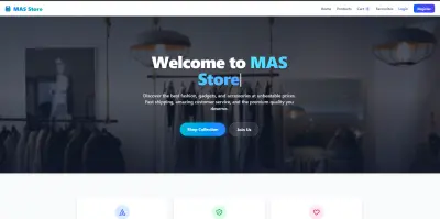 تصميم متجر إلكتروني احترافي لعرض الملابس (MAS Store)