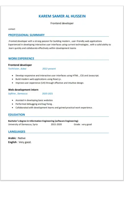 تصميم cv متوافق مع ATS