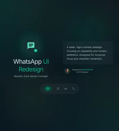 اعاده تصميم واجهه تطبيق واتساب باسلوب عصري