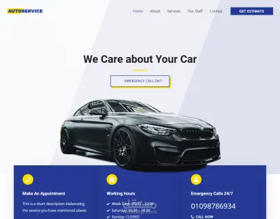 تصميم وتطوير موقع ووردبريس احترافي لمركز صيانة وإصلاح السيارات — خدمات، فريق متخصص، وحجز مواعيد