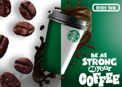 تصميم إعلان قهوة للسوشيال ميديا