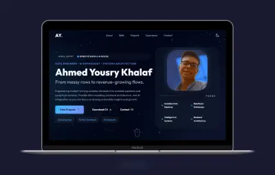 موقع portfolio شخصي احترافي لمهندس بيانات