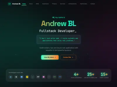 تطوير Portfolio متكامل باستخدام Next.js وReact بتصميم عصري