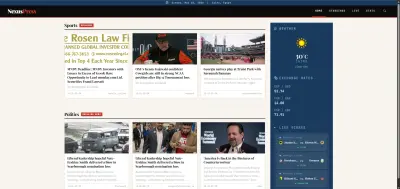 موقع أخبار بسيط متجاوب بالكامل وتم استخدام Weather, Sports & Currency APIs لإنشائه
