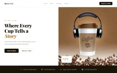 تصميم موقع احترافي لكافيه أو مطعم (Restaurant / Café Website)