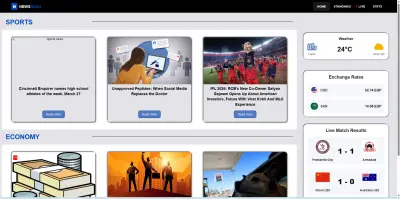 NewsDash — بوابة أخبار رياضية متكاملة مع API