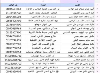 تنسيق وجدولة بيانات عملاء باحترافية (Excel)"