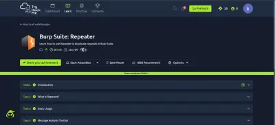 قمت بإجراء اختبار أمني عملي على بيئة تدريبية من TryHackMe باستخدام أداة Burp Suite لتحليل حركة المرور بين المستخدم والتطبيق واكتشاف الثغرات الأمنية في تطبيق ويب تجريبي.
