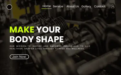 تصميم موقع GYM (UI/UX)