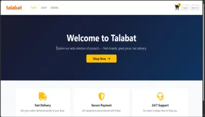 تصميم وتنفيذ موقع طلبات أونلاين (مشابه لتطبيق Talabat)