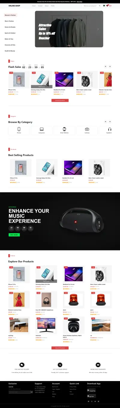 مشروع online shop