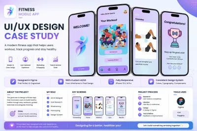 Complete Fitness App UI/UX Design in Figma (Case Study)