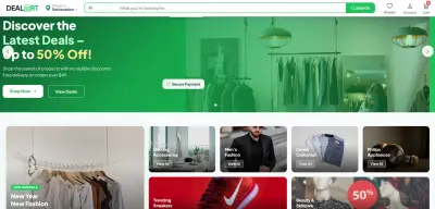 تصميم وتطوير واجهة متجر إلكتروني احترافية مثل DealMart