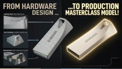 إعلان منتج فلاشه ميموري سامسونج BAR Plus ثلاثية الأبعاد CGI