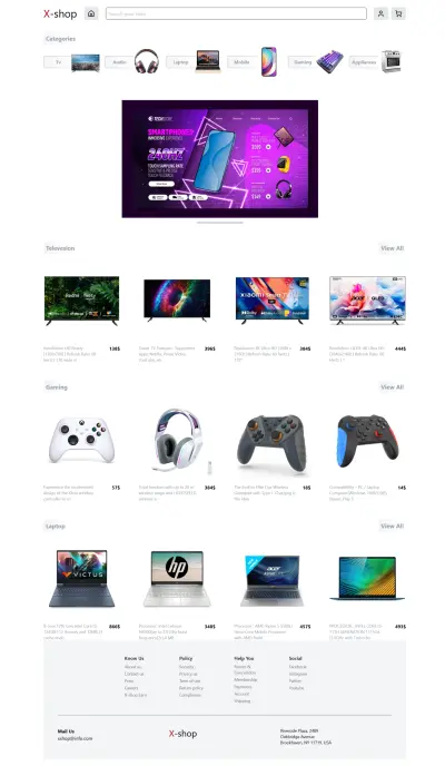 X-Shop منصة للتسوق الألكتروني