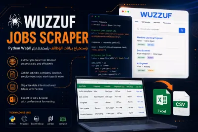 صورة العمل Wuzzuf Jobs Scraper | استخراج بيانات الوظائف باستخدام Python Web Scraping