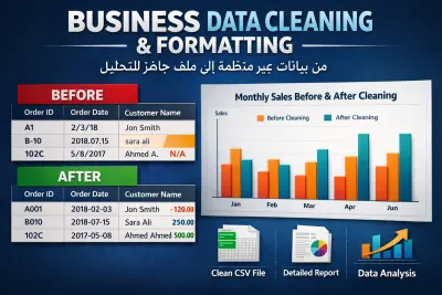 صورة العمل تنظيف ومعالجة البيانات Data Cleaning وتجهيزها للتحليل