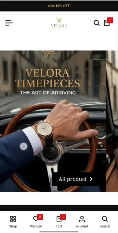 تطوير متجر Shopify احترافي لبراند اكسسوارات رجالي