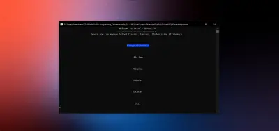 School Management System — Console App + SQLite