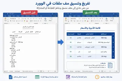 وتنظيم بيانات بدقة عالية باستخدام Excel و Word.