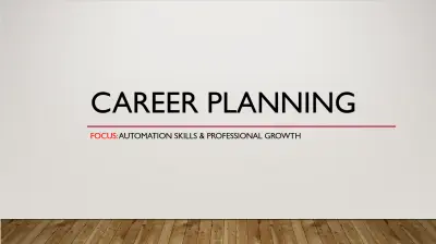 تصميم عرض تقديمي Powerpoint Presentation عن التخطيط المهني