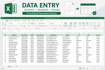 صورة العمل تفريغ بيانات من أوراق مطبوعة إلى Excel بدقة عالية