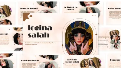 تصميم عرض تقديمي (Portfolio) وبروفايل شخصي للمؤثرة "لجينة صلاح" - طراز مجلات الموضة