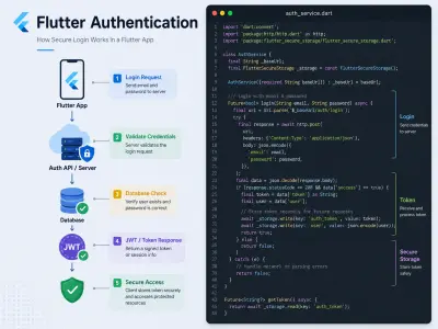 صورة العمل تنفيذ نظام تسجيل دخول متكامل في تطبيق Flutter