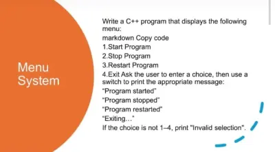 Restaurant Menu System using C++ Switch Statement