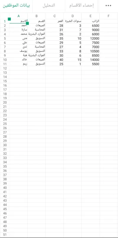 تحليل البيانات باستخدام Excel وإنشاء جداول وتقارير