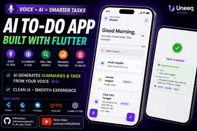 تطبيق مهام ذكي بالصوت والذكاء الاصطناعي (To Do App ) | Flutter