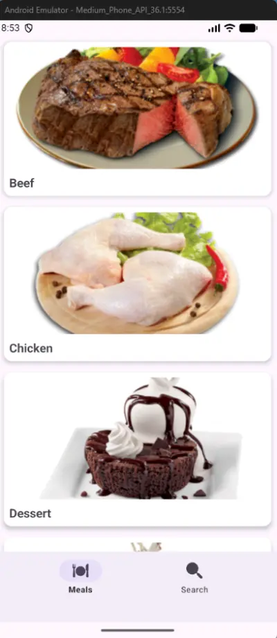 تطبيق الوجبات