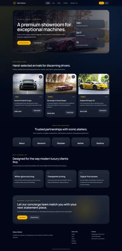 منصة رقمية متكاملة لمعارض السيارات الفاخرة