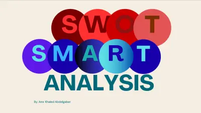 صورة العمل تصميم عرض تقديمي لتحليل الأداء (SWOT) وتحديد الأهداف الذكية (SMART Goals)