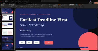 صورة العمل تصميم عرض تقديمي احترافي (PowerPoint) عن خوارزمية EDF