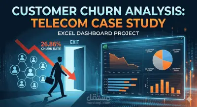 تصميم لوحة بيانات (Dashboard) لتحليل تسرب العملاء (Customer Churn)