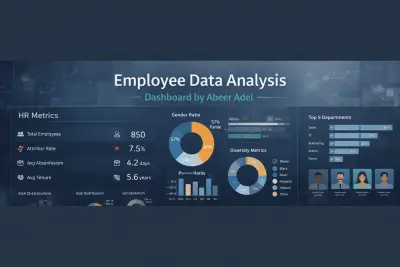 Dashboard تحليل بيانات الموظفين و الأداء باستخدام Excel