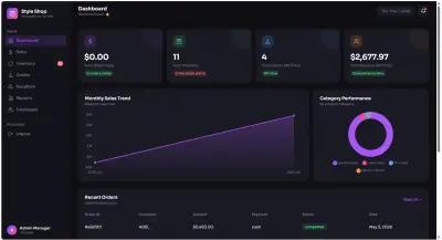 نظام إدارة متجر متكامل باستخدام Node.js و MySQL مع لوحة تحكم احترافيةvuejs