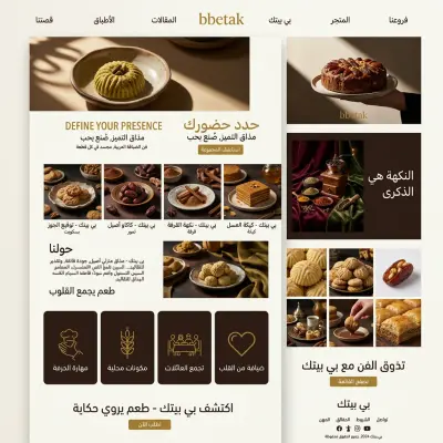 تصميم موقع إلكتروني احترافي لمطعم اسمه : B.Betak