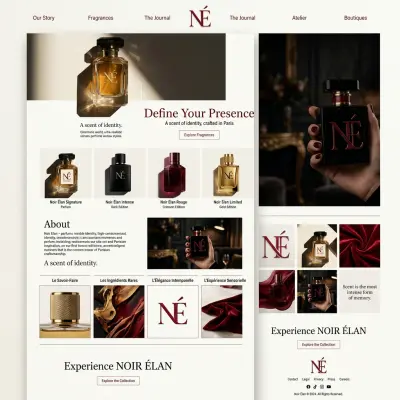 موقع إلكتروني لعلامة Noir Elan المتخصصة في بيع البرفانات