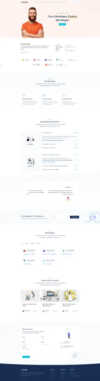 تصميم موقع Portfolio احترافي بسيط ومودرن لعرض أعمالك بشكل مميز