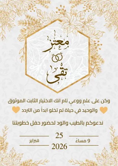 تصميم دعوة خطوبة