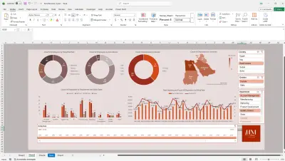 تصميم لوحة مؤشرات الموارد البشرية تفاعلية وديناميكية (HR Analytics Dashboard) باستخدام Excel