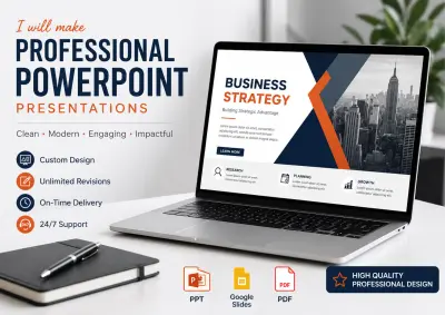 تصميم وإعداد عرض PowerPoint احترافي لمشروع أو بحث أو شركة