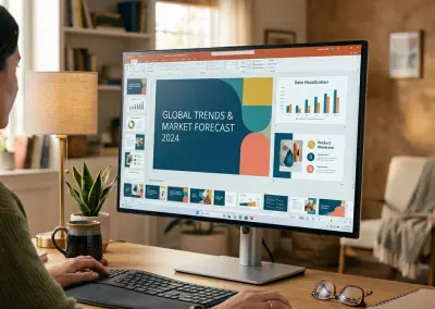 تصميم وتنسيق عرض تقديمي احترافي باستخدام PowerPoint مع الاهتمام بجودة التصميم وتنظيم المحتوى بشكل واضح وجذاب.