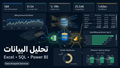 لوحة تحكم تفاعلية متقدمة لتحليل البيانات الطبية والمؤشرات الصحية عبر SQL، Power BI و Excel